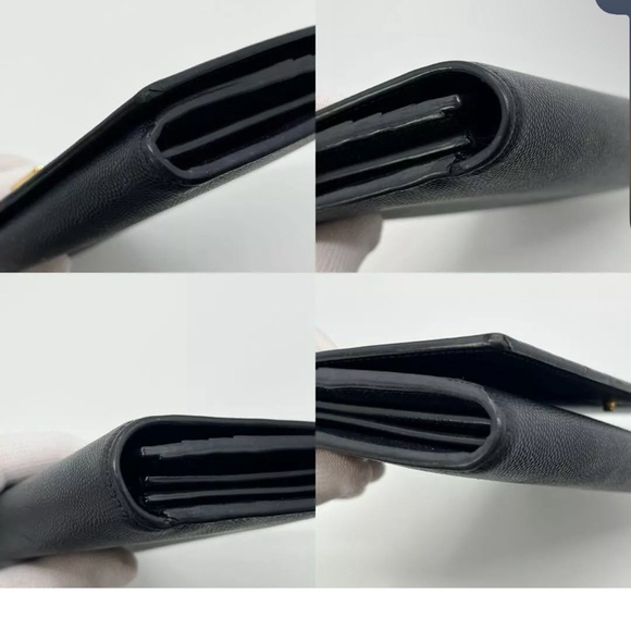 YSL Wallet YVES SAINT LAURENT Wallet Logo Christmas Star Long Wallet 💝 - Picture 11 of 12